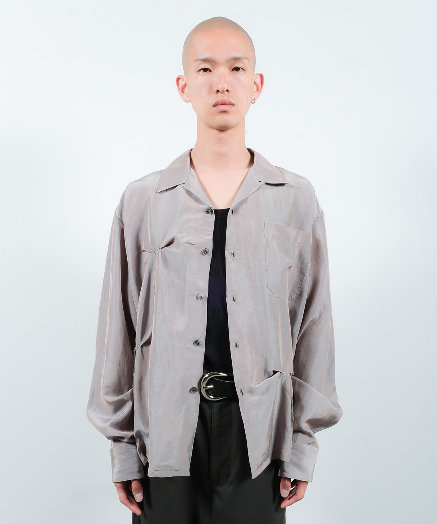 HAND STITCH OPEN COLLAR SHIRT
