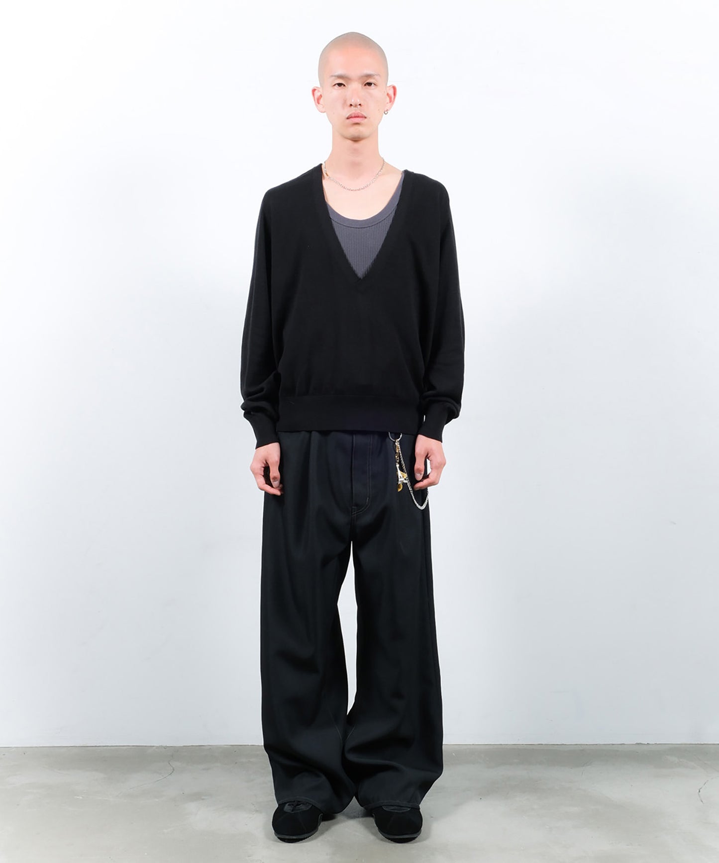 COTTON SILK V NECK KNIT