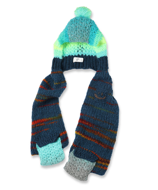 hand knit hood muffler