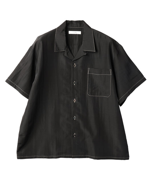 RAYON WOOL OPEN COLLAR SHIRT S/S