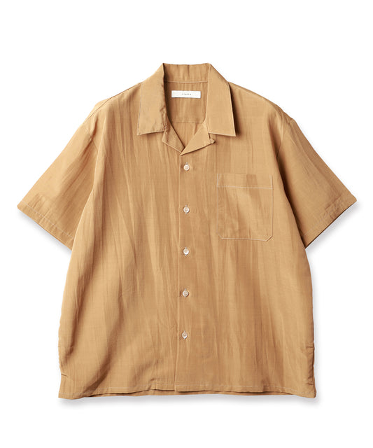 RAYON WOOL OPEN COLLAR SHIRT S/S