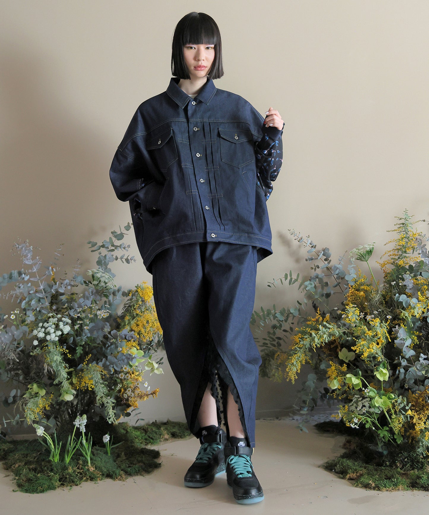 Flower Wide Denim Jacket