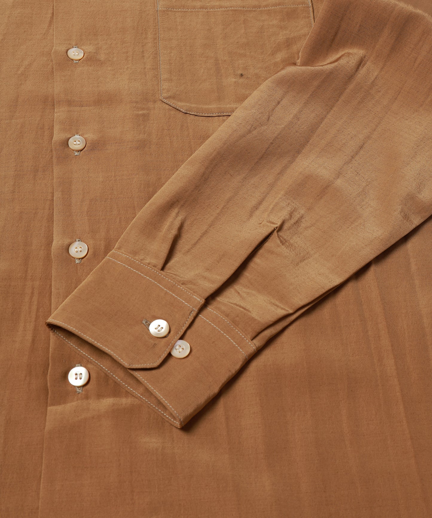 RAYON WOOL OPEN COLLAR SHIRT