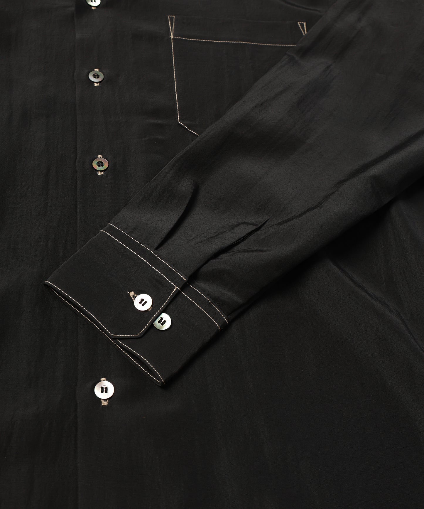 RAYON WOOL OPEN COLLAR SHIRT