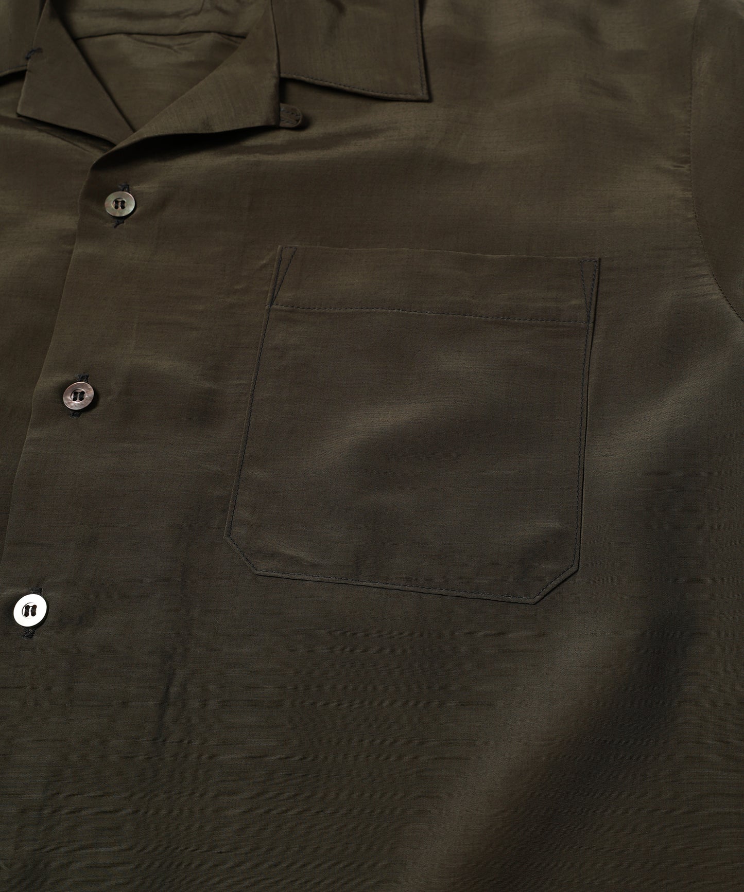 RAYON WOOL OPEN COLLAR SHIRT S/S