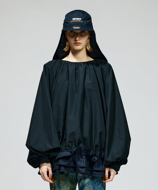 FRILL HEM NYLON PULLOVER