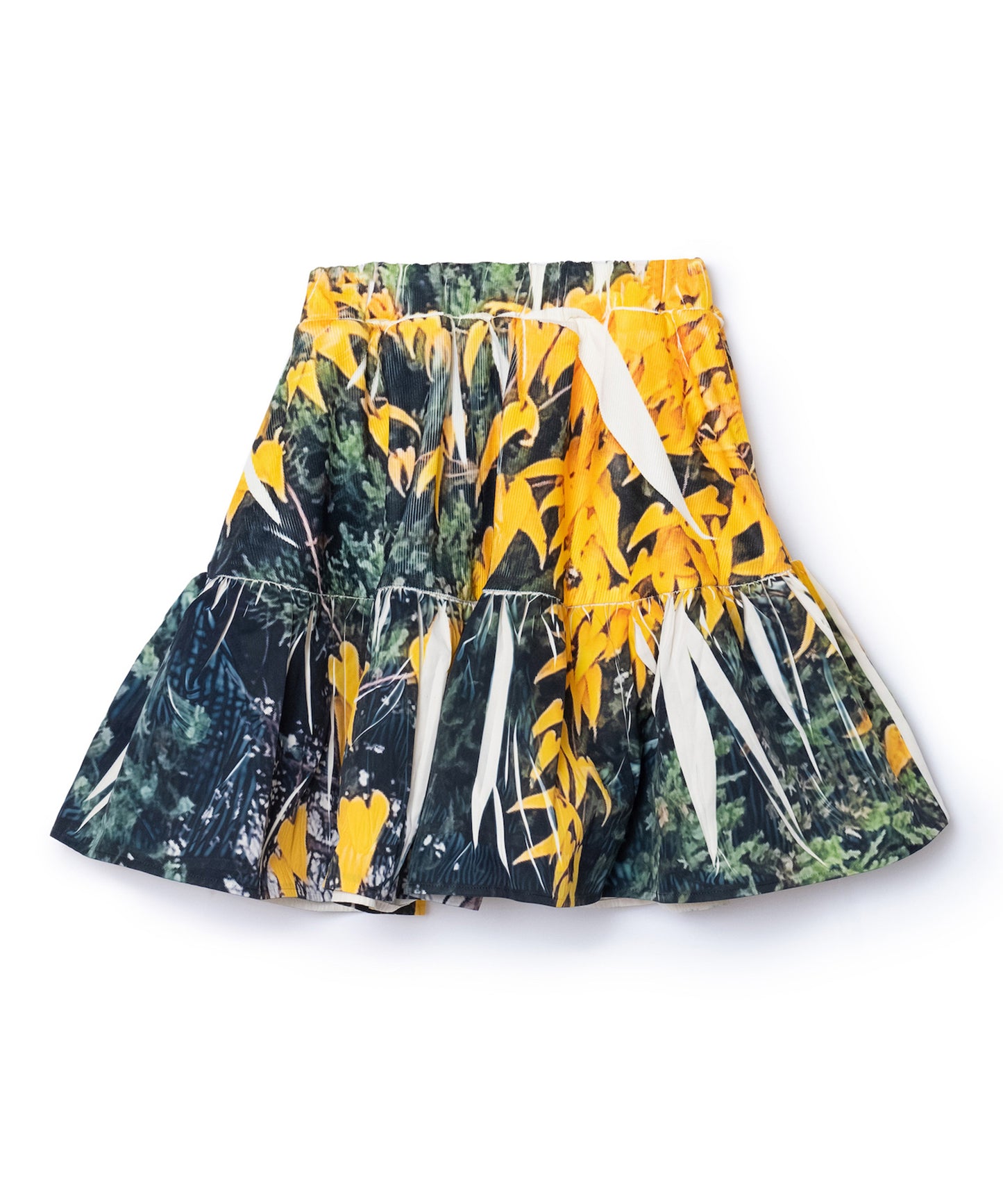 DIRECT PRINT RIB GATHER MINI SKIRT