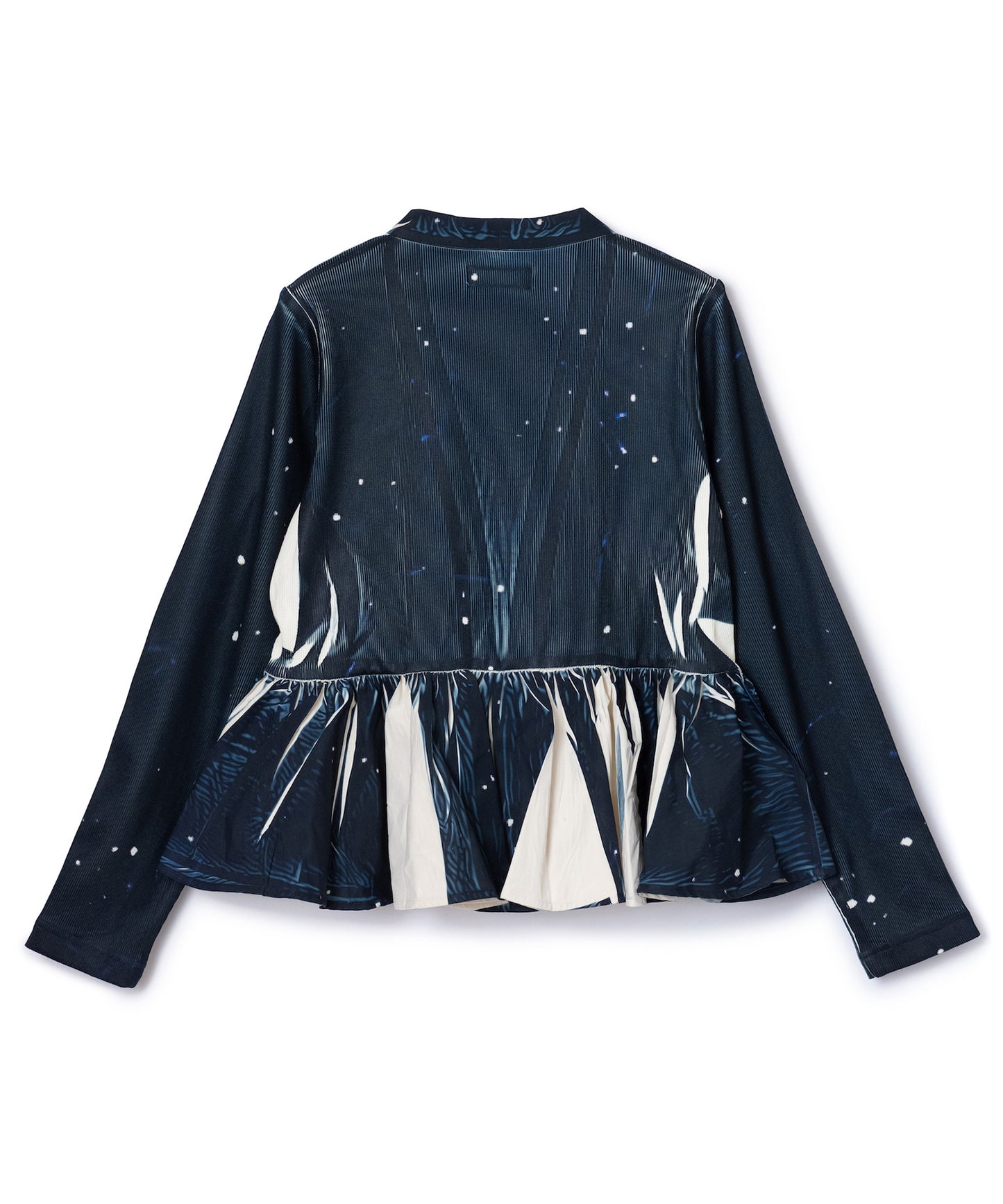 DIRECT PRINT RIB GATHER CARDIGAN