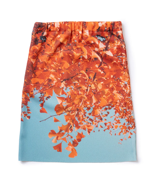 PRINT RIB MINI SKIRT