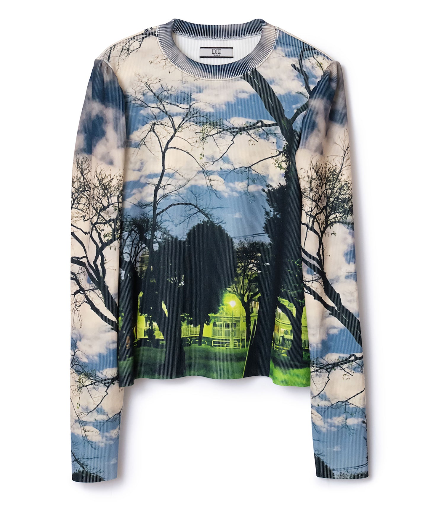 PRINT RIB PUFF SLEEVE C/S