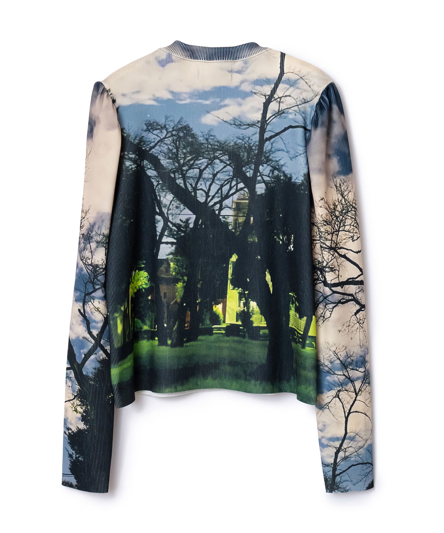 PRINT RIB PUFF SLEEVE C/S