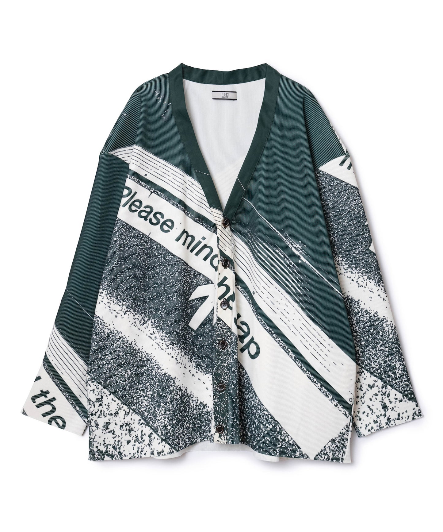PRINT RIB BIG CARDIGAN