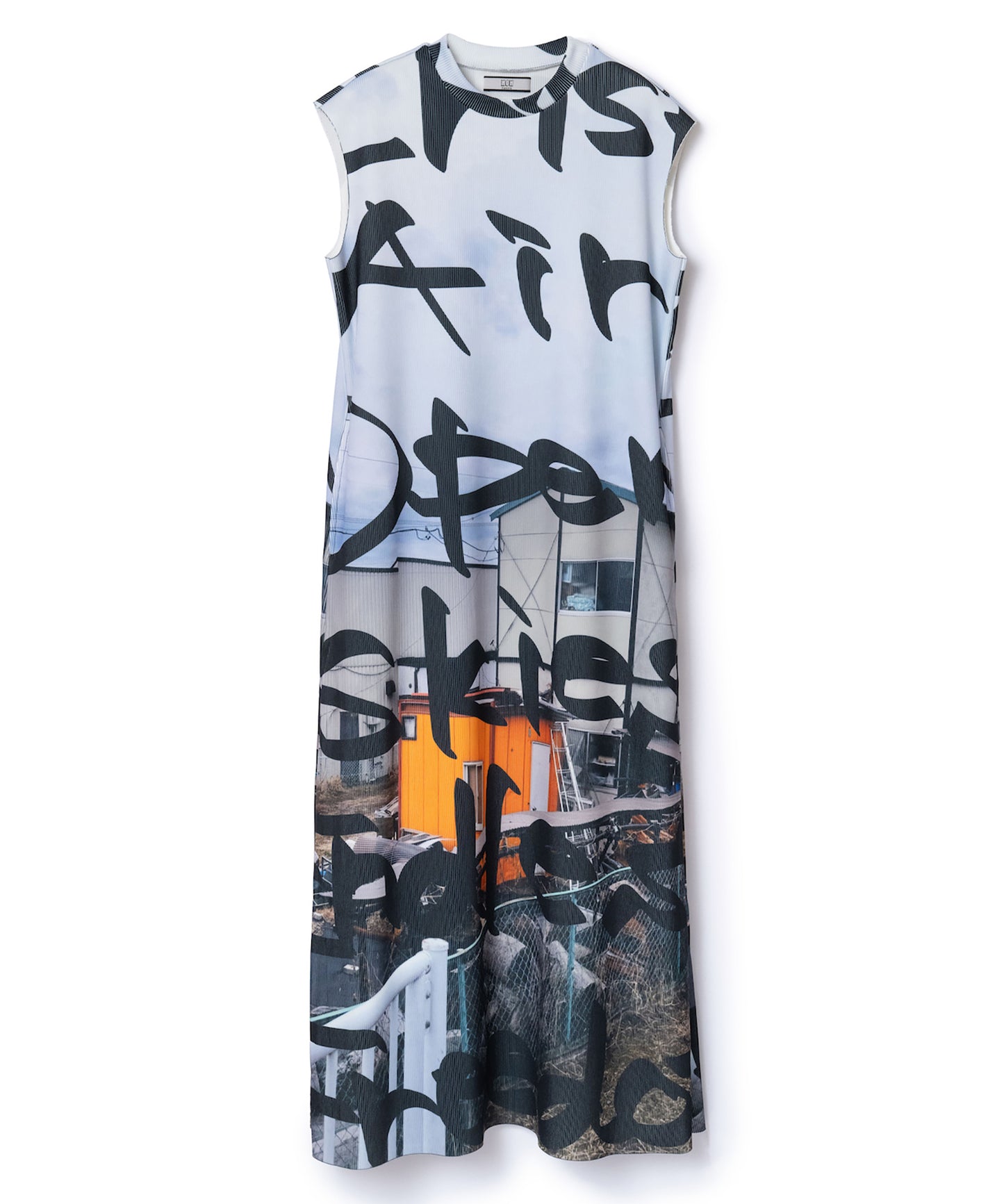 PRINT RIB NO SLEEVE ONE-PIECE
