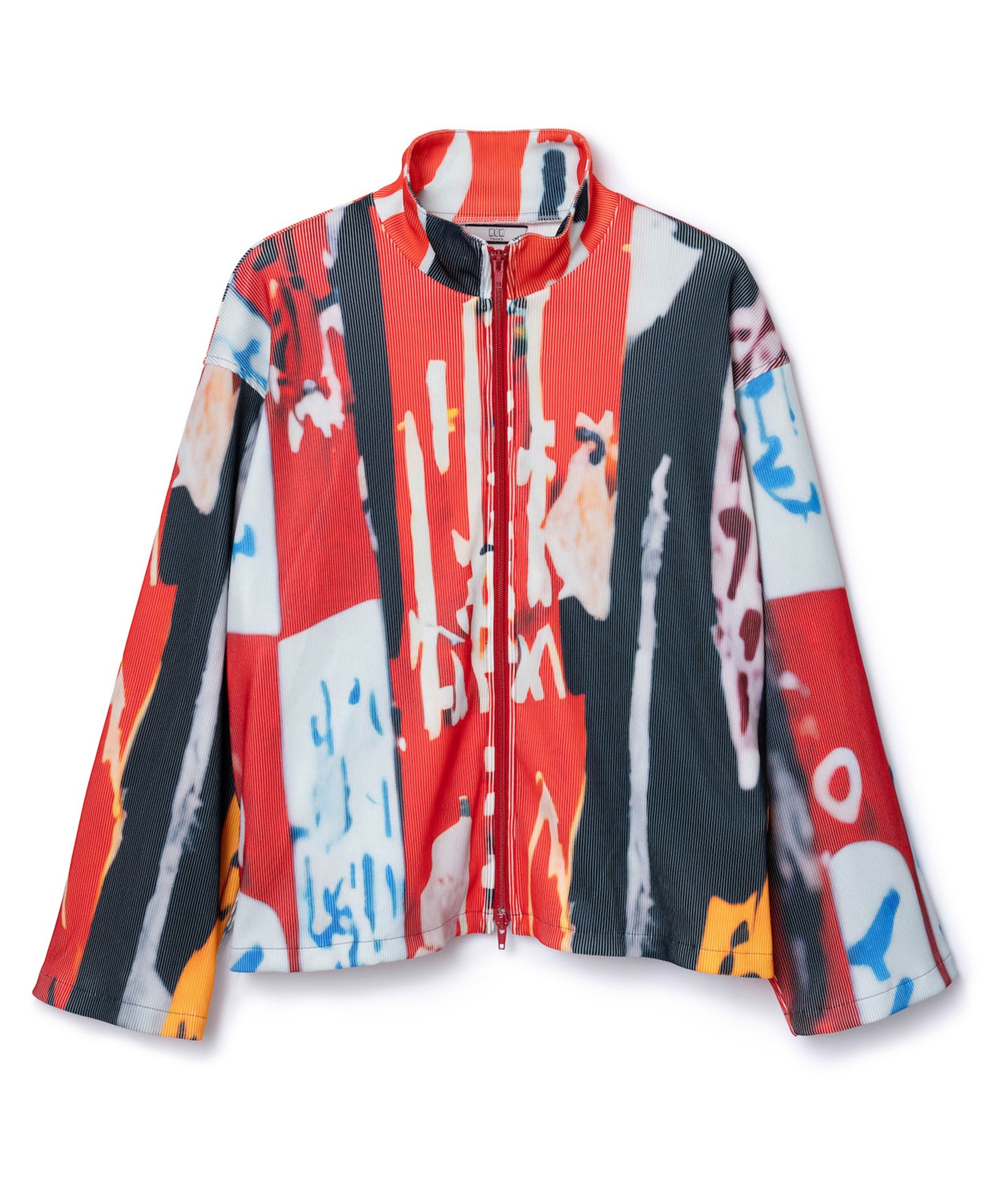 PRINT RIB ZIP-UP BLOUSON