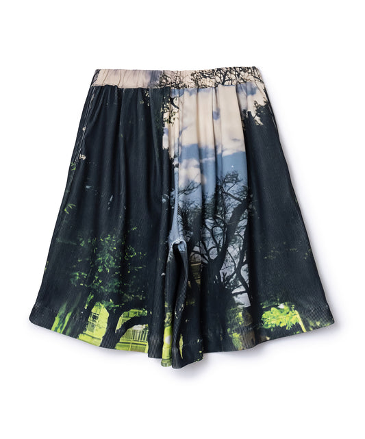 PRINT RIB WIDE SHORTS