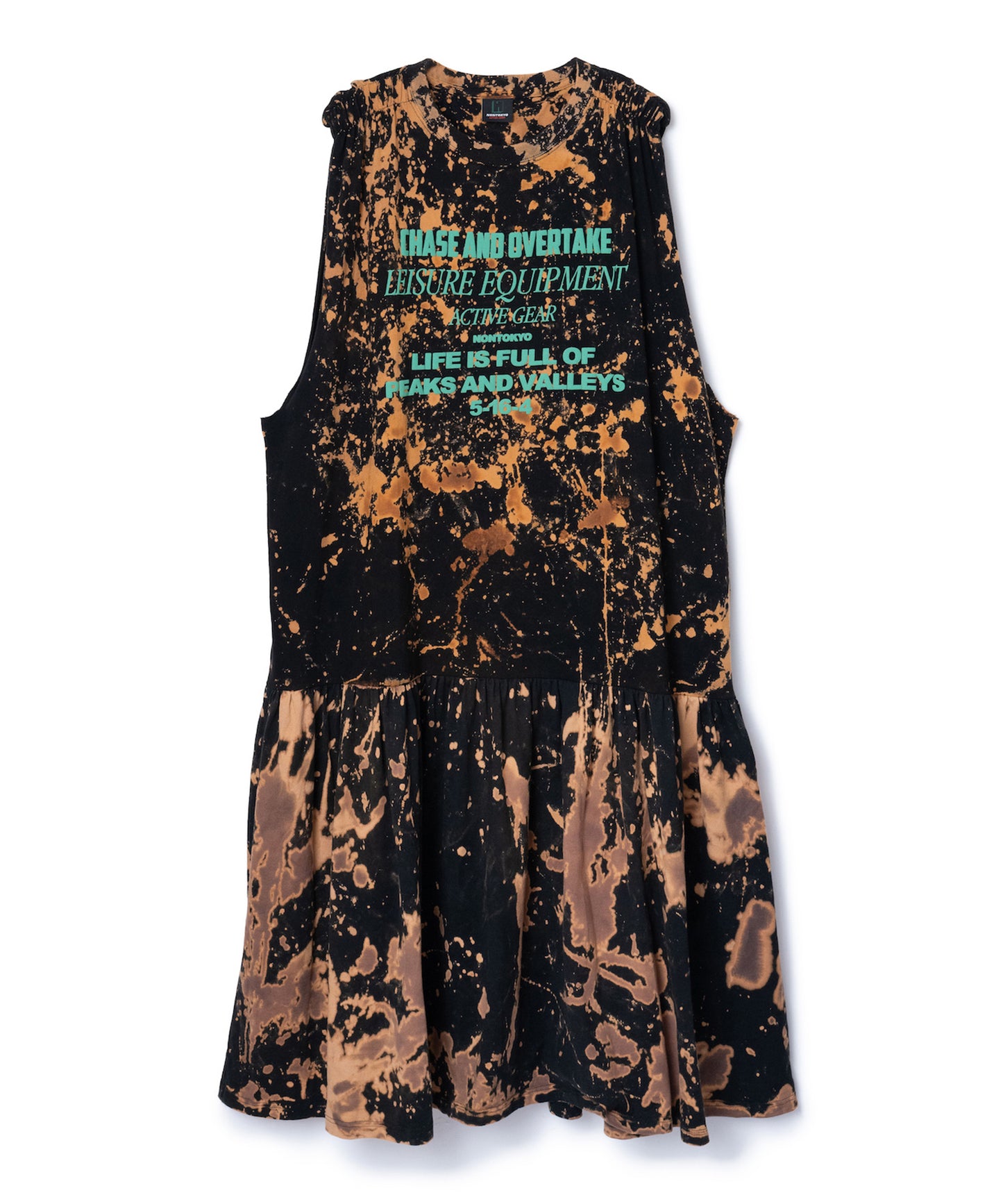 GATHER SHOULDER TIE-DYE ONE-PIECE
