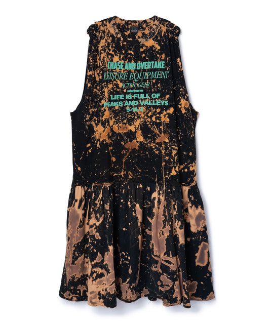 GATHER SHOULDER TIE-DYE ONE-PIECE