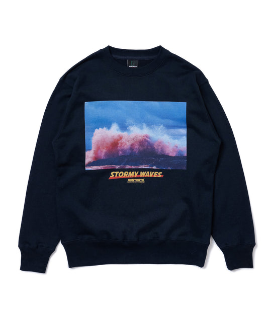 PRINT PULLOVER SWEAT(WAVE)