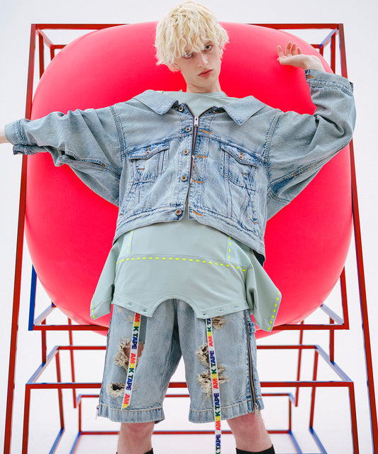 TWO-IN-ONE DENIM JACKET