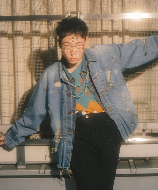 CHAIN DAMEGE DENIM JACKET【8月下旬】