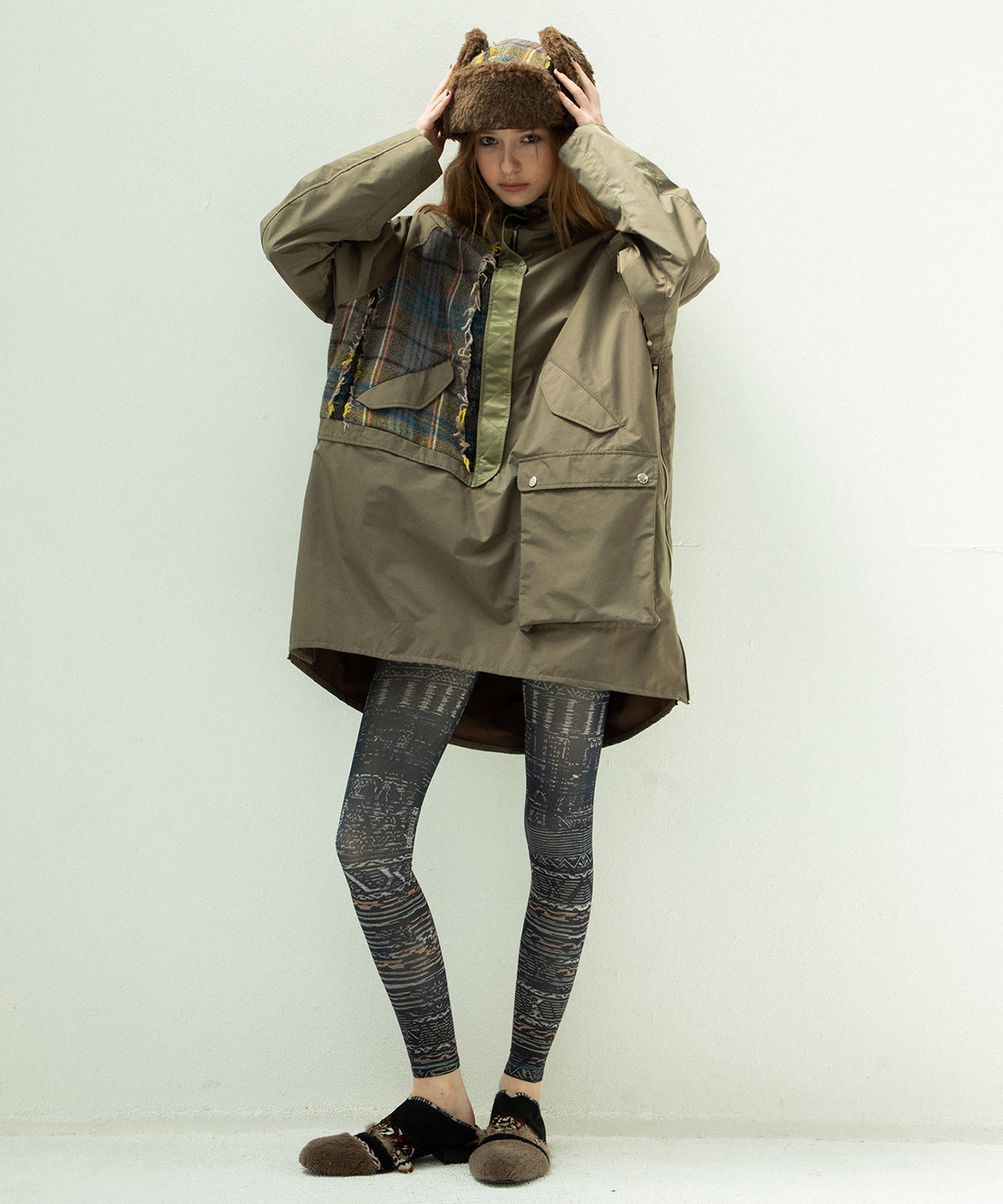 WOOL MIX PULLOVER COAT