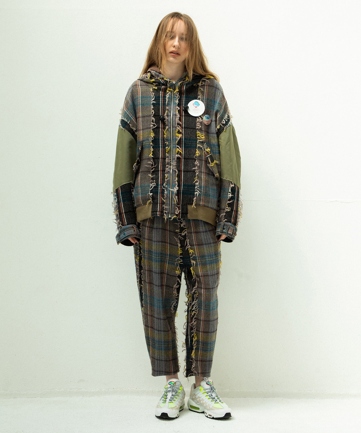 FRINGE WOOL MIX HOODED BLOUSON