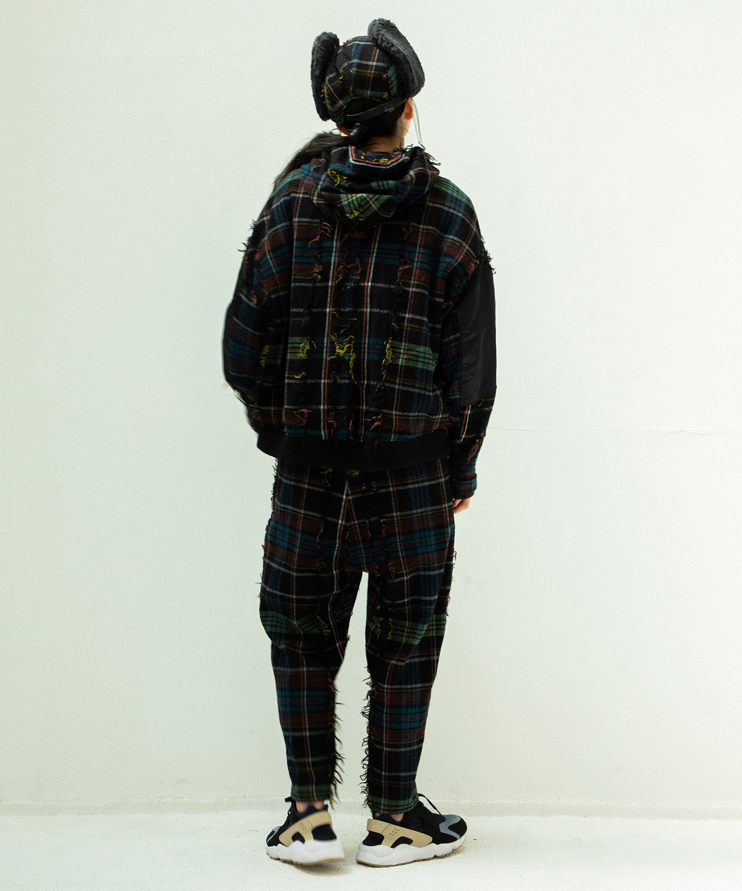 FRINGE WOOL MIX HOODED BLOUSON