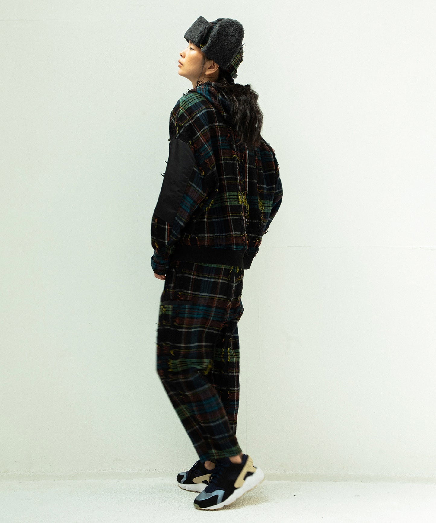 FRINGE WOOL MIX HOODED BLOUSON