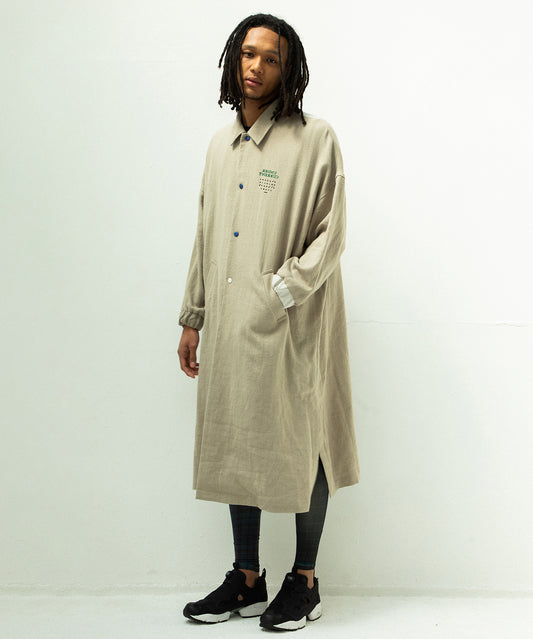 COLOR MIX LINEN WOOL COAT
