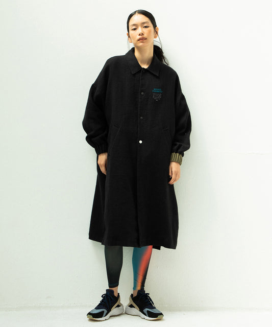 COLOR MIX LINEN WOOL COAT