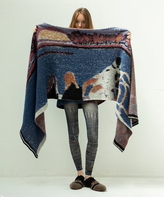 STAR MOHAIR KNIT BLANKET
