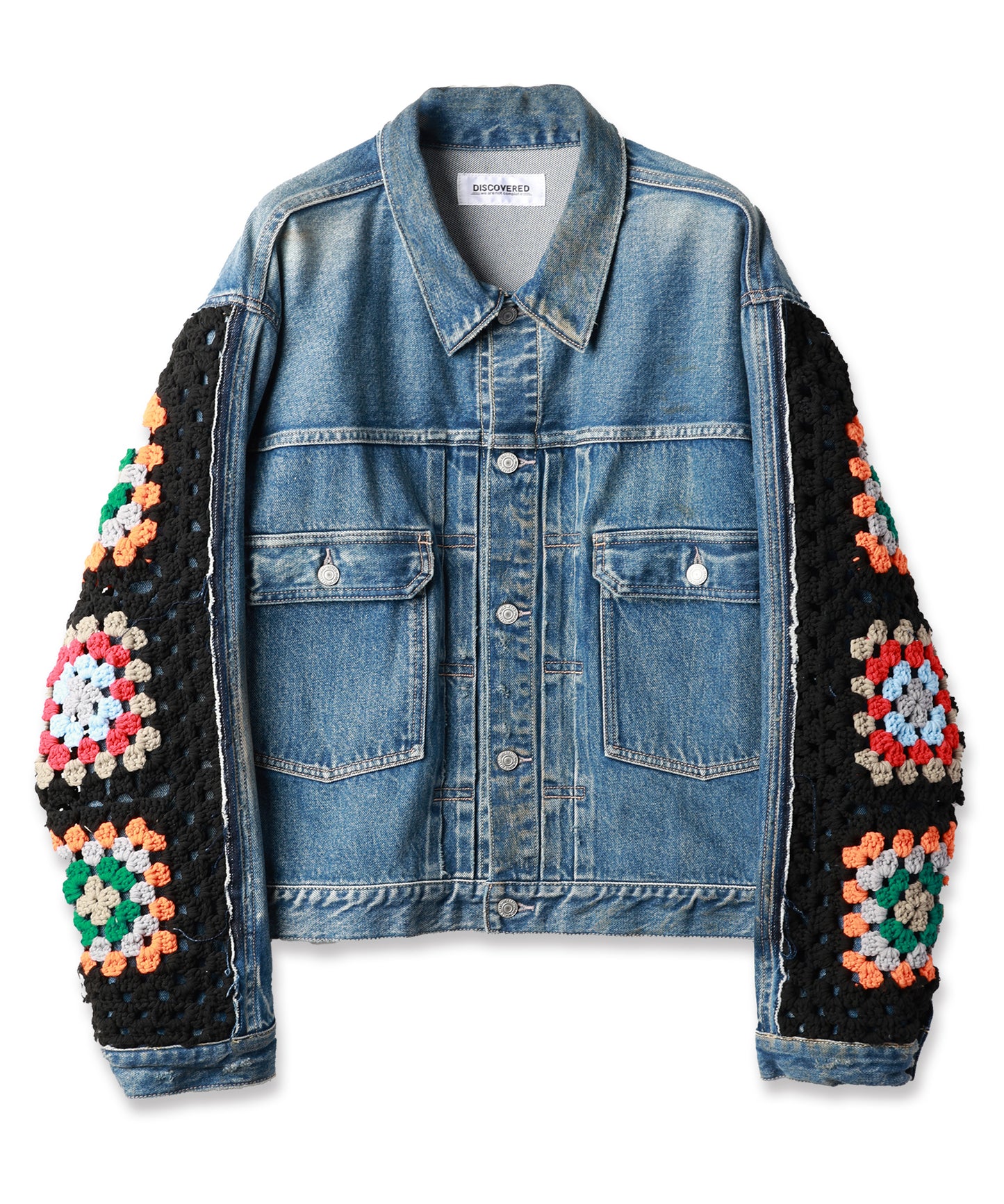 CROCHET DENIM BLOUSON