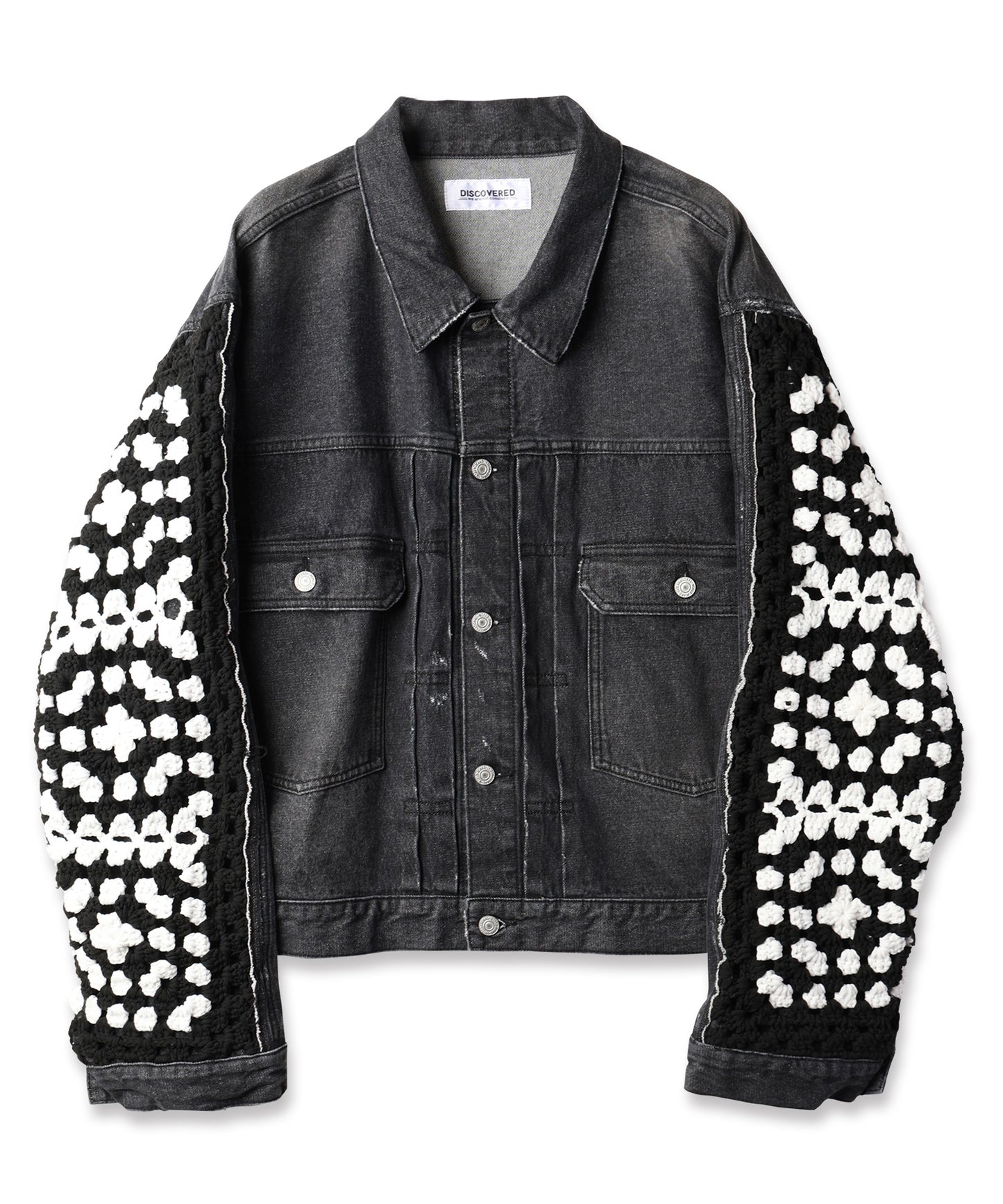 CROCHET DENIM BLOUSON