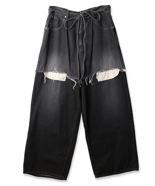 LAYERED DENIM PANTS