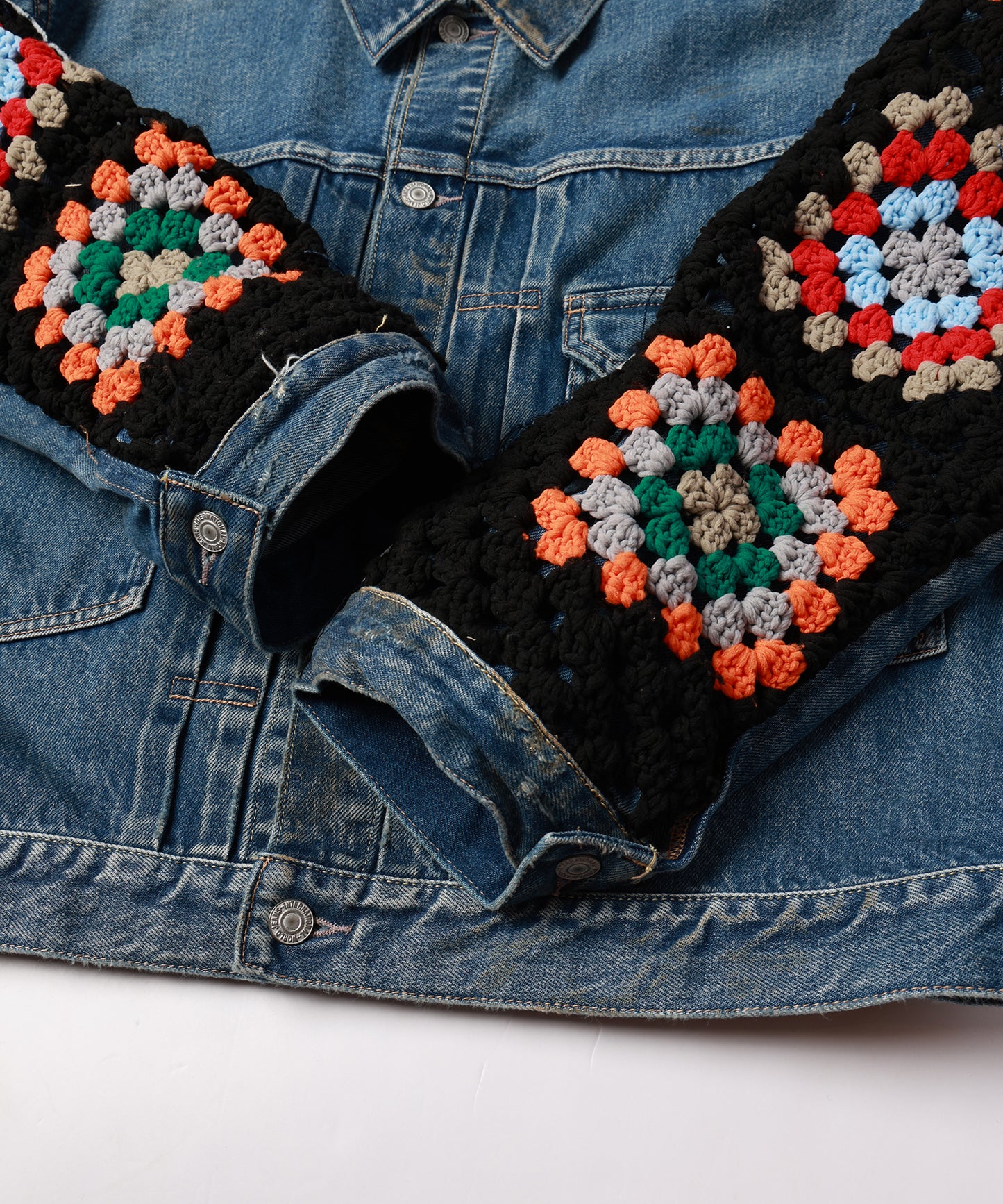 CROCHET DENIM BLOUSON