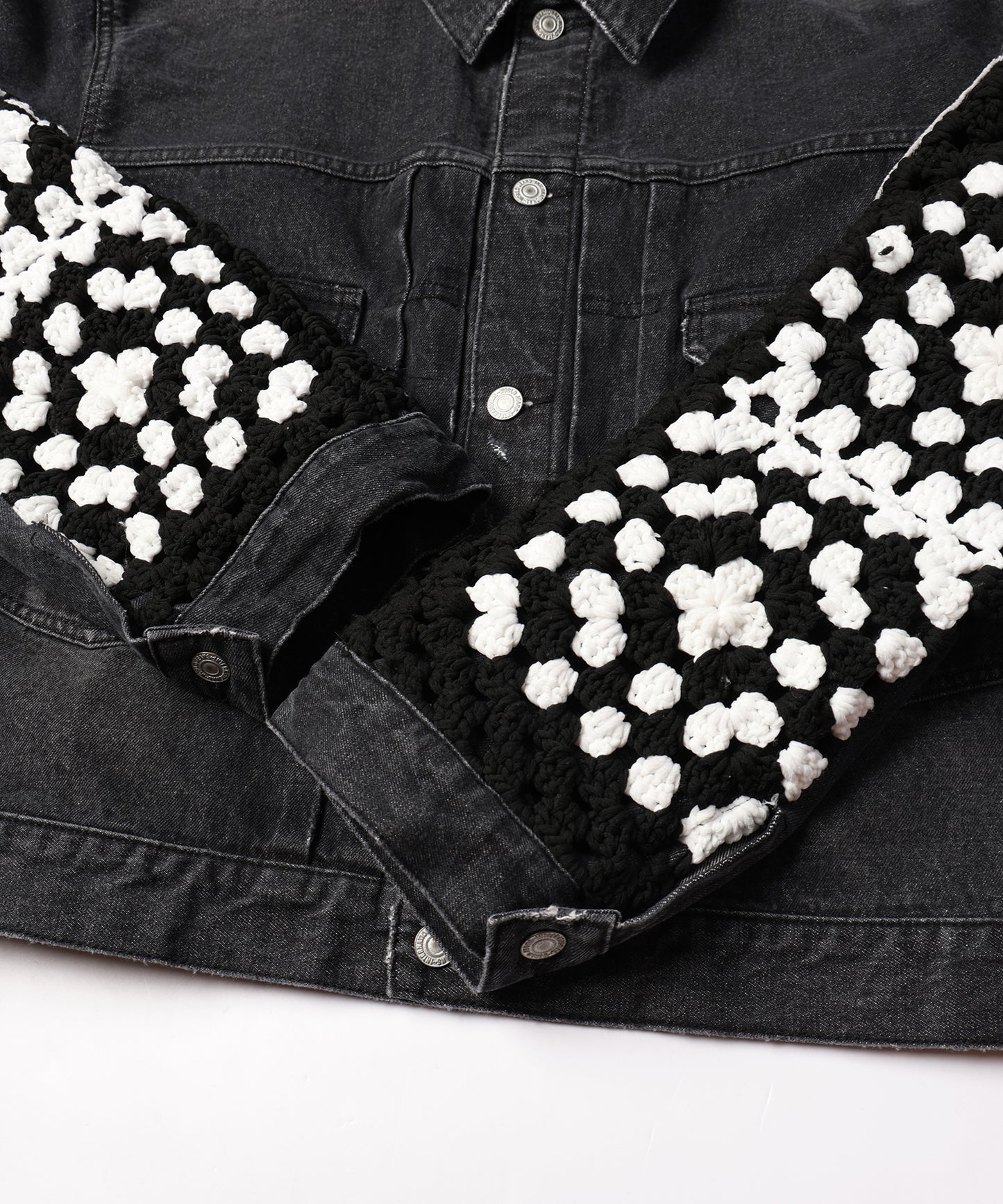 CROCHET DENIM BLOUSON