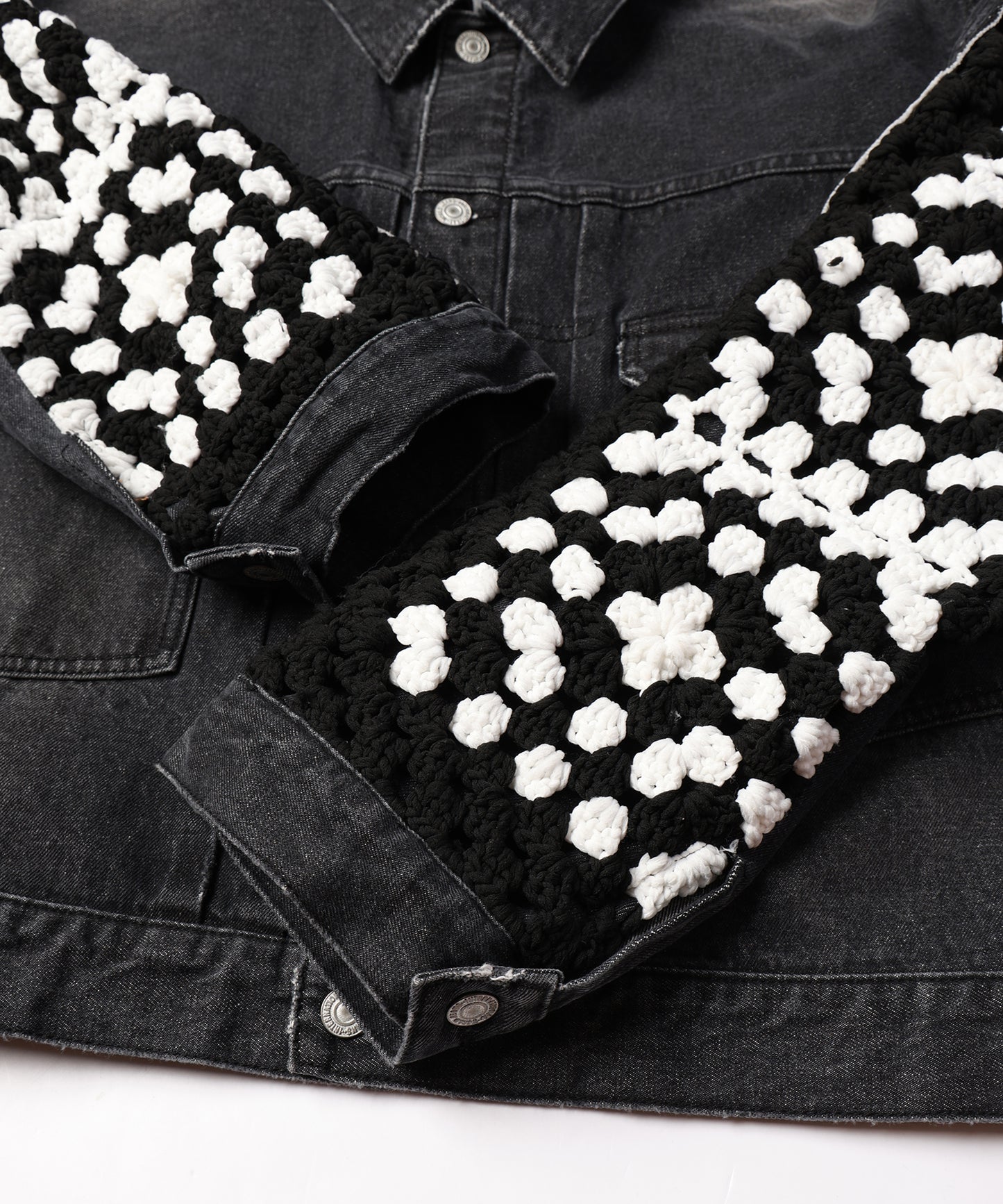 CROCHET DENIM BLOUSON