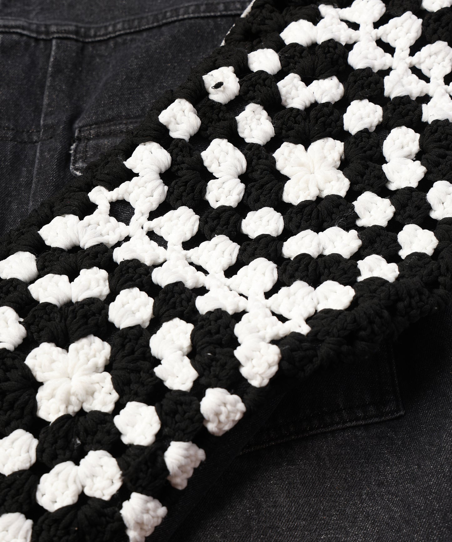 CROCHET DENIM BLOUSON