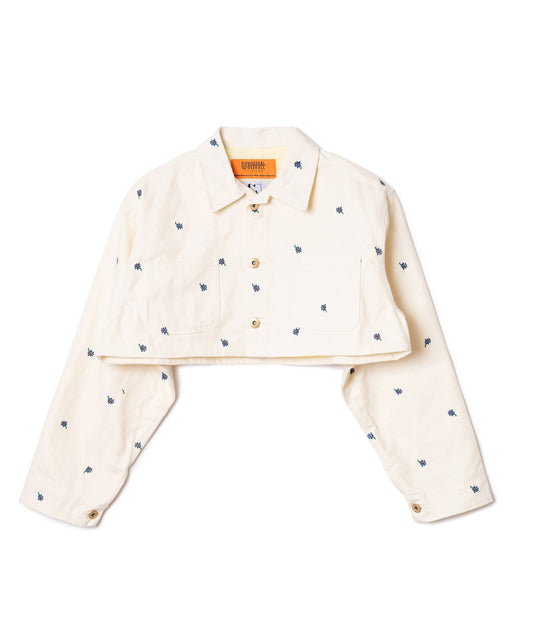 FLOWER EMBROIDERY SHORT COVERALL ( feat.UNIVERSALOVERALL)