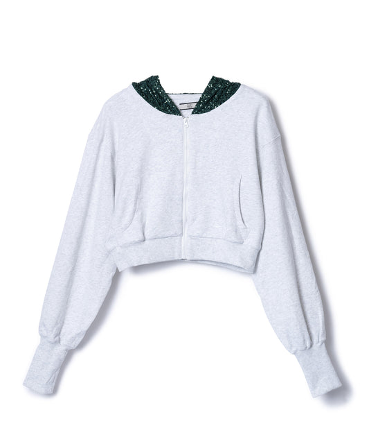 GLITTER ZIP-UP HOODIE