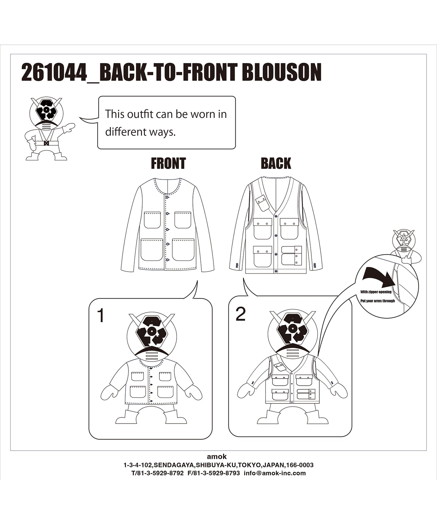 BACK-TO-FRONT BLOUSON