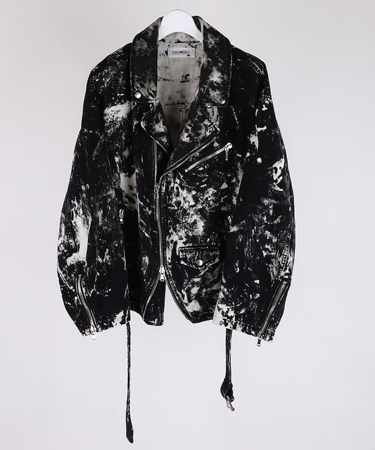 BLACK BLEACH W RIDERS BLOUSON