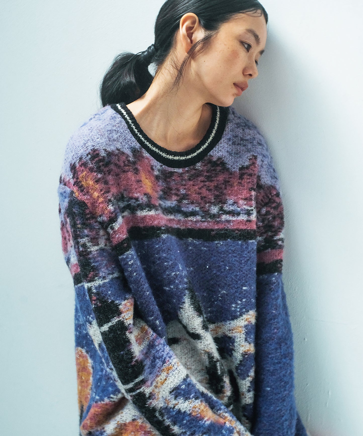 STAR MOHAIR KNIT SWEATER