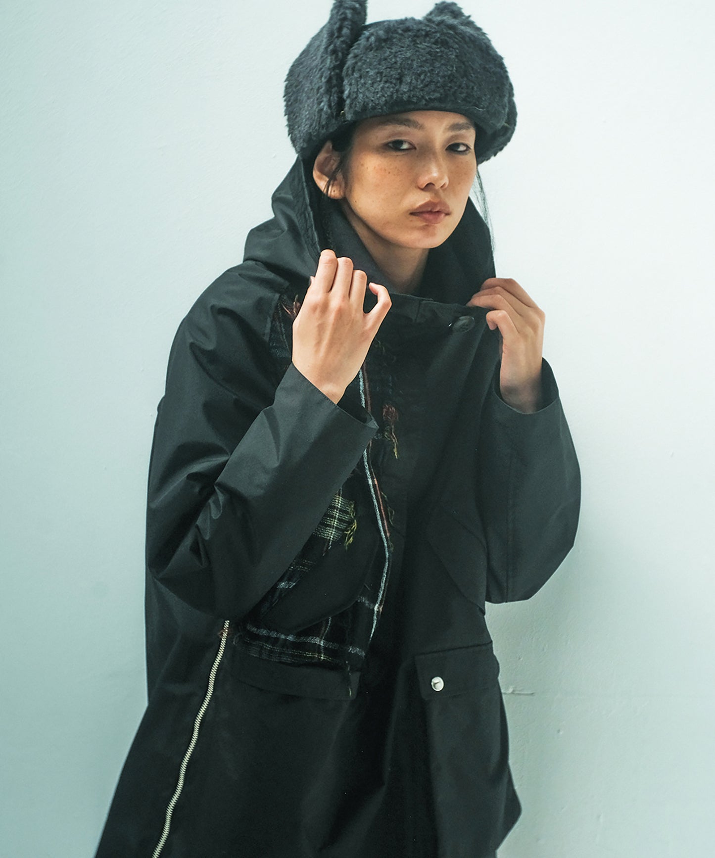 WOOL MIX PULLOVER COAT