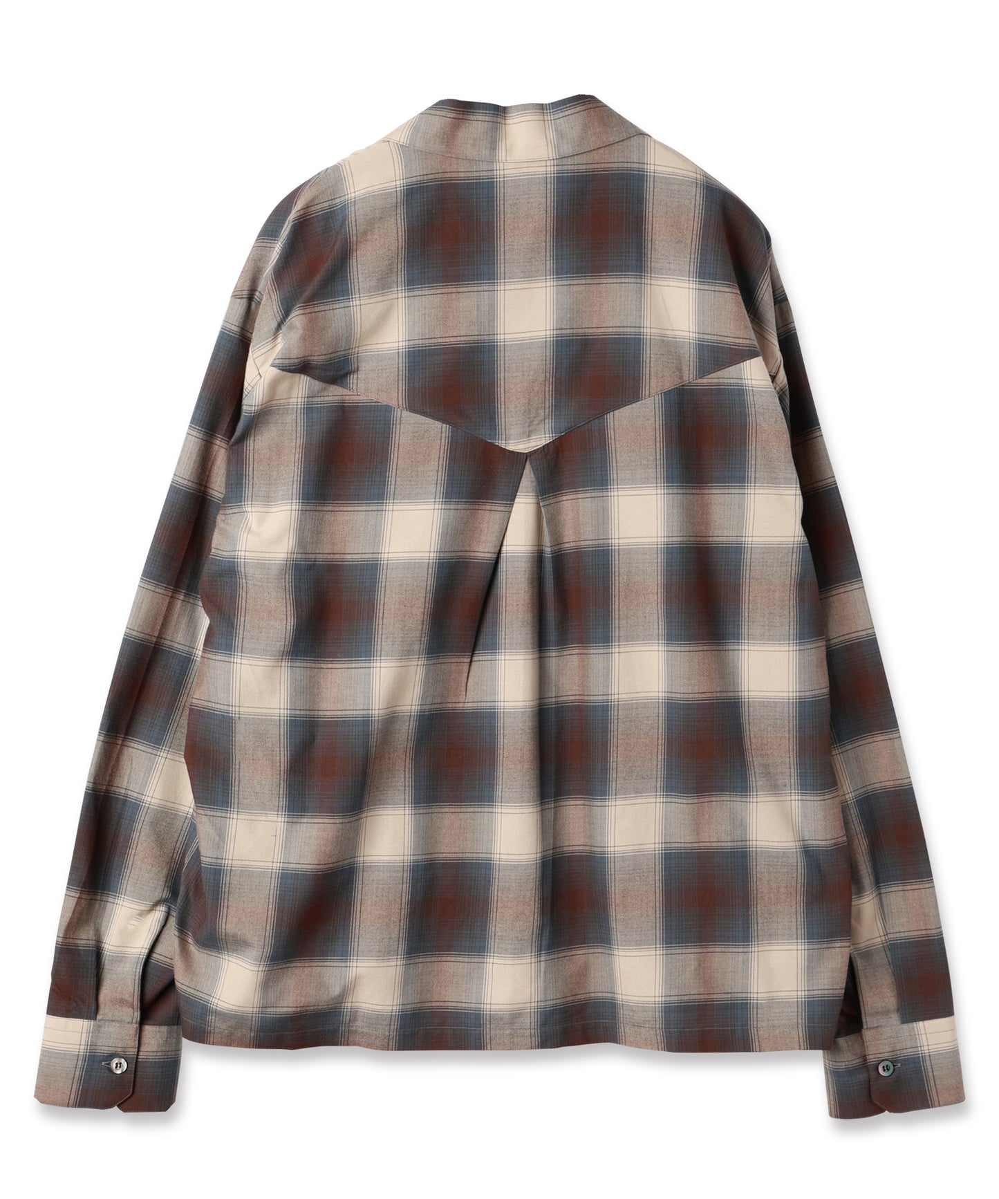 CHECK OPEN COLLAR SHIRT