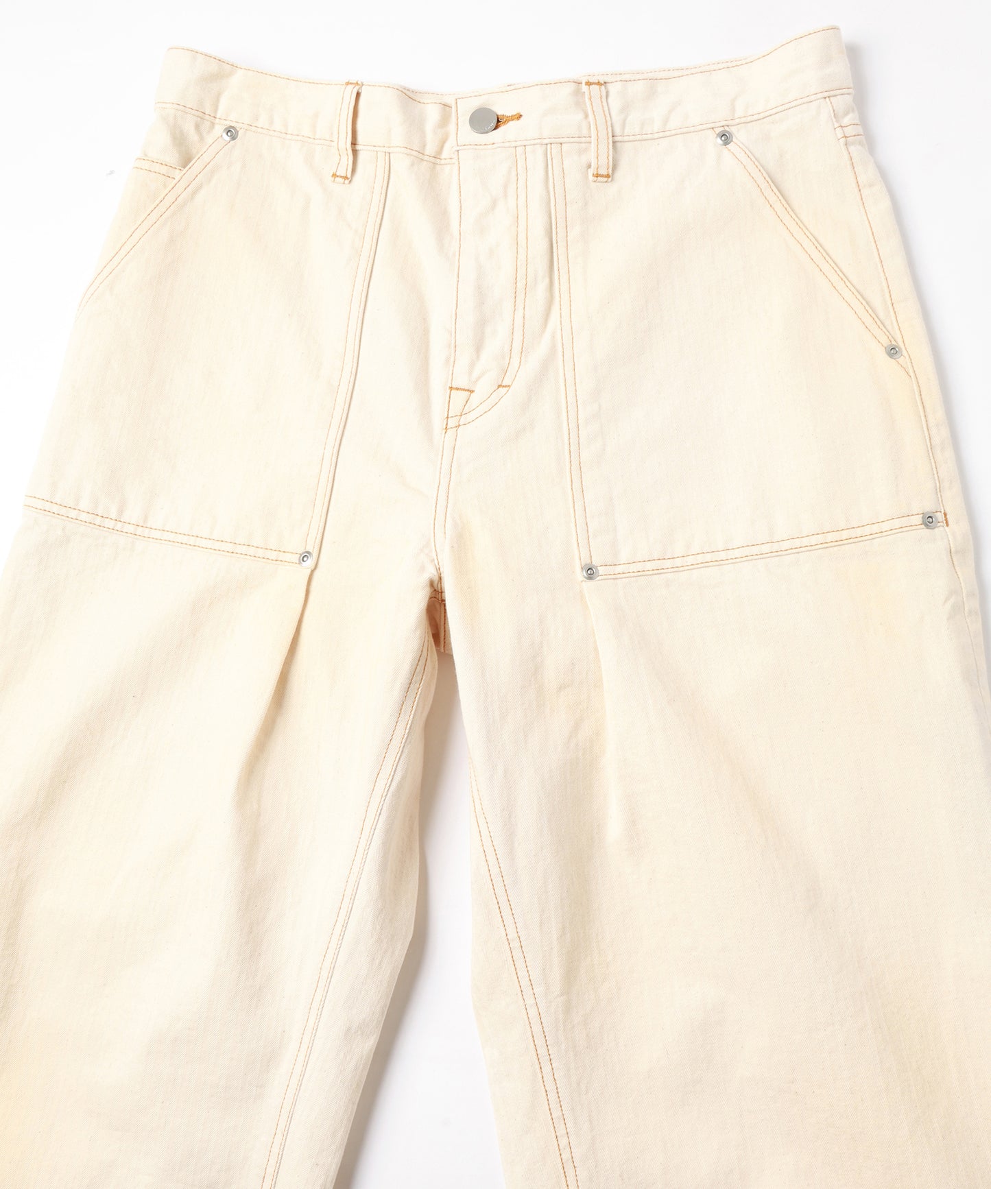 BAKER TUCK HERRINGBONE PANTS