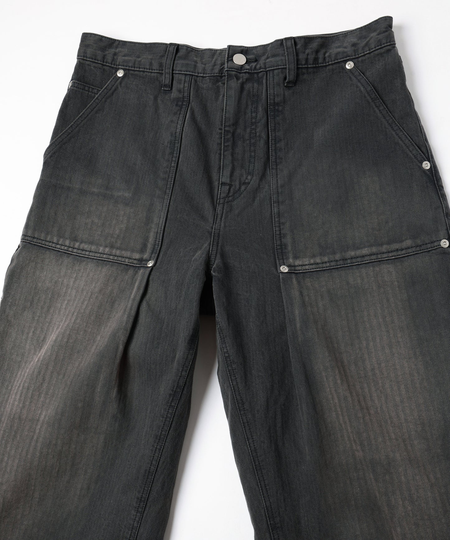 BAKER TUCK HERRINGBONE PANTS