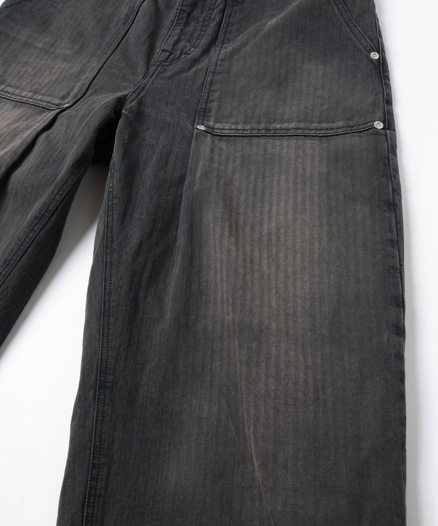 BAKER TUCK HERRINGBONE PANTS