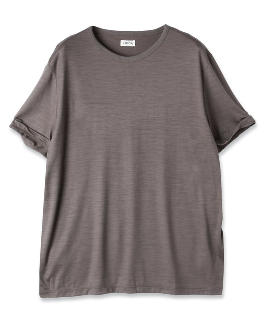 SLEEVE ROLL UP WOOL TEE