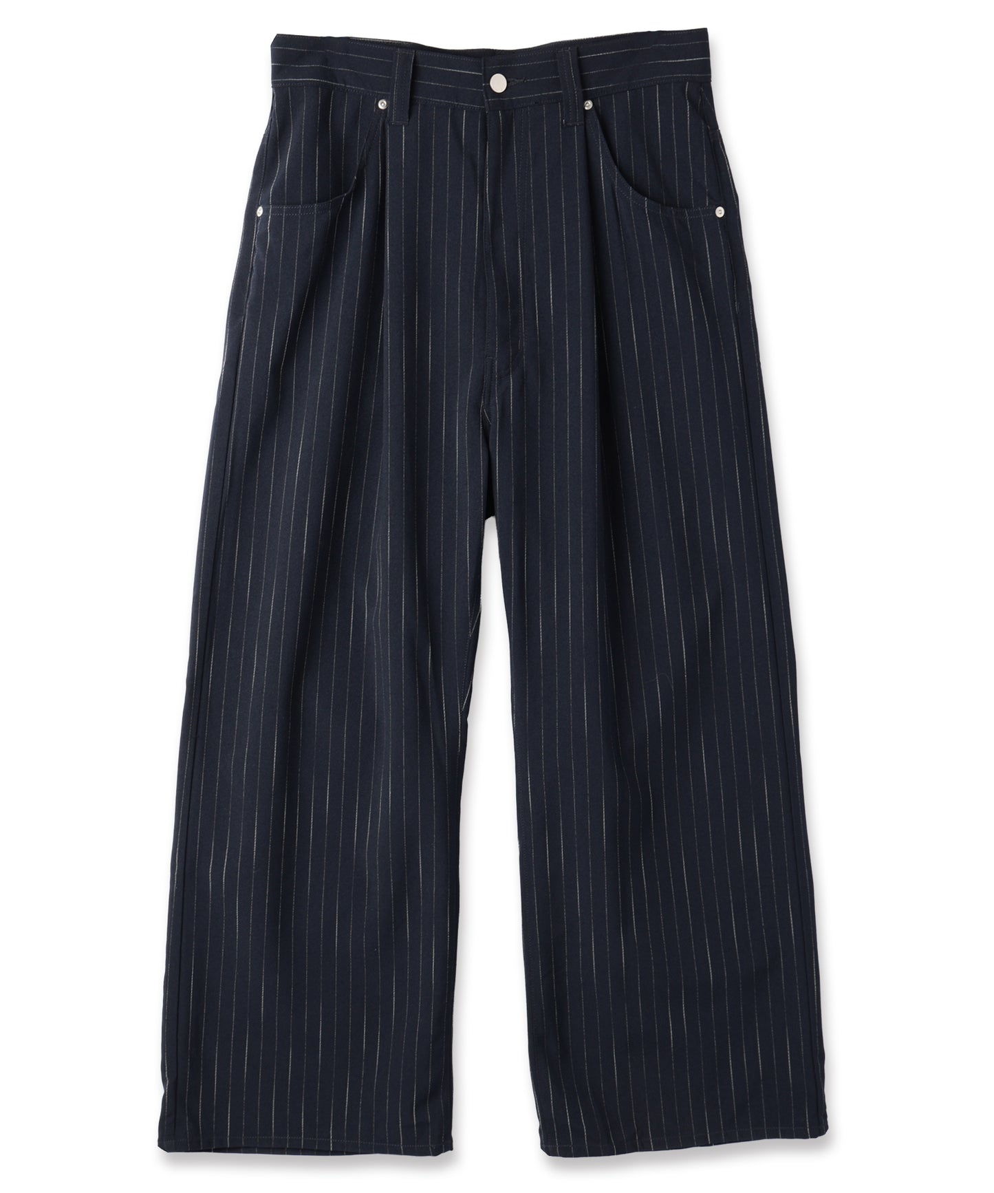 STRIPE WIDE ONE TUCK PANTS